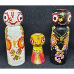 Jagannatha-Baladeva-Subhadra Wooden Peg Dolls